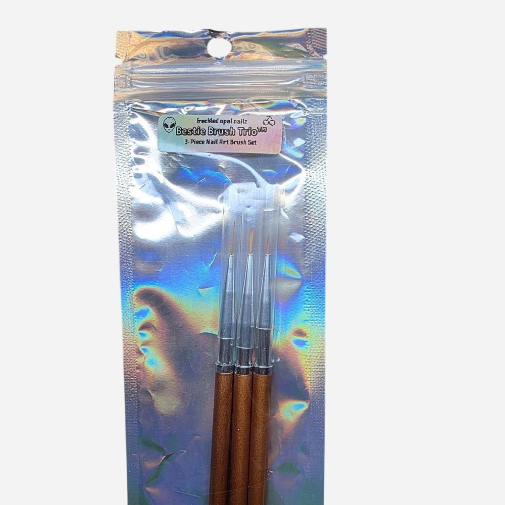 freckled opal nailz 3 brush trio nail art brush set